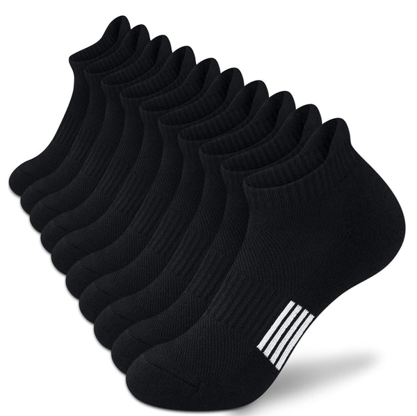 5 Paar Sportsocken, gepolstert, unisex, schwarz oder weiß, A0545