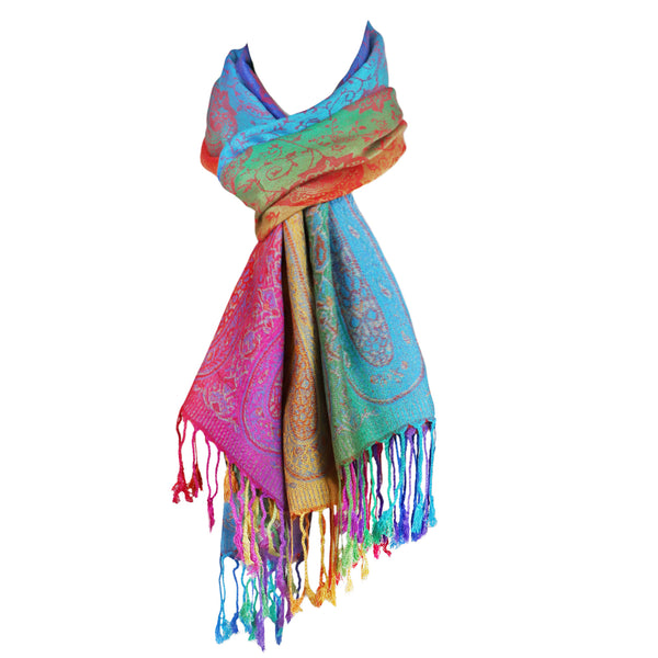 Damen Schal Winter, Weich und bequem, Regenbogenfarben, A0318, 1 St. AMZ