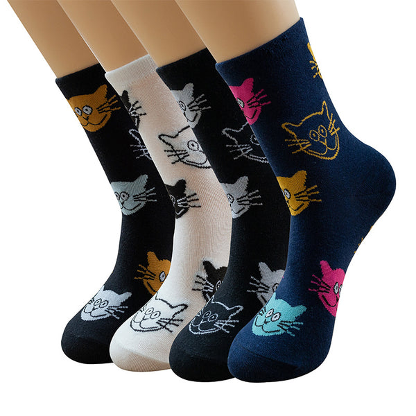 4 Paar Damen Socken Lustige Bunte Sneaker Socken Kurzsocken A0400